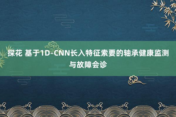 探花 基于1D-CNN长入特征索要的轴承健康监测与故障会诊