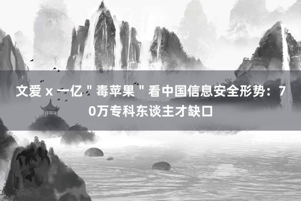 文爱 x 一亿＂毒苹果＂看中国信息安全形势：70万专科东谈主才缺口