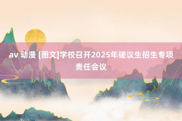 av 动漫 [图文]学校召开2025年磋议生招生专项责任会议