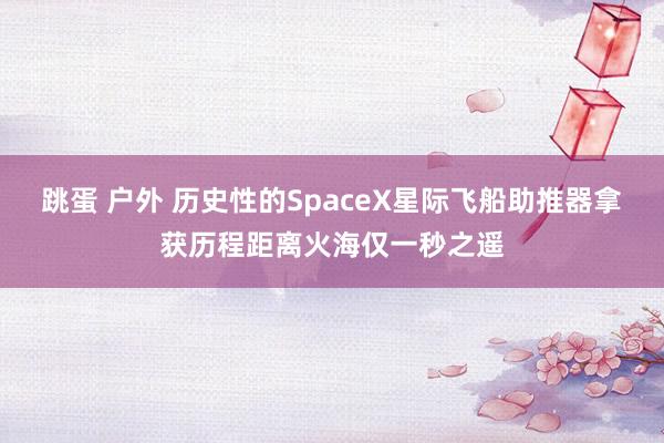 跳蛋 户外 历史性的SpaceX星际飞船助推器拿获历程距离火海仅一秒之遥