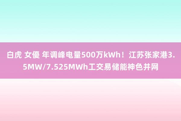 白虎 女優 年调峰电量500万kWh！江苏张家港3.5MW/7.525MWh工交易储能神色并网